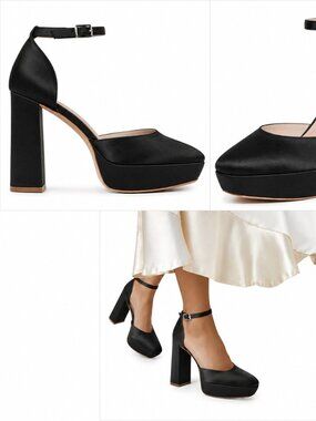 Loeffler Randall Selina Black Platform Mary Jane Heels-Size 9.5
